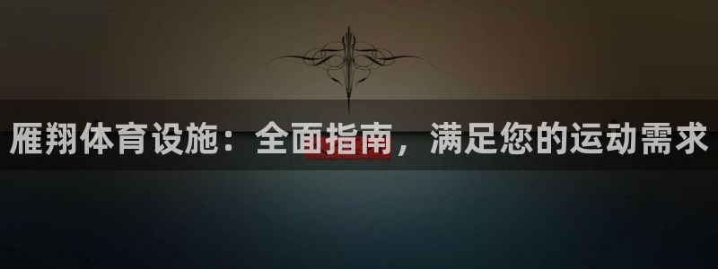 意昂3官方：雁翔体育设施：全面指南，满足您的运动需求